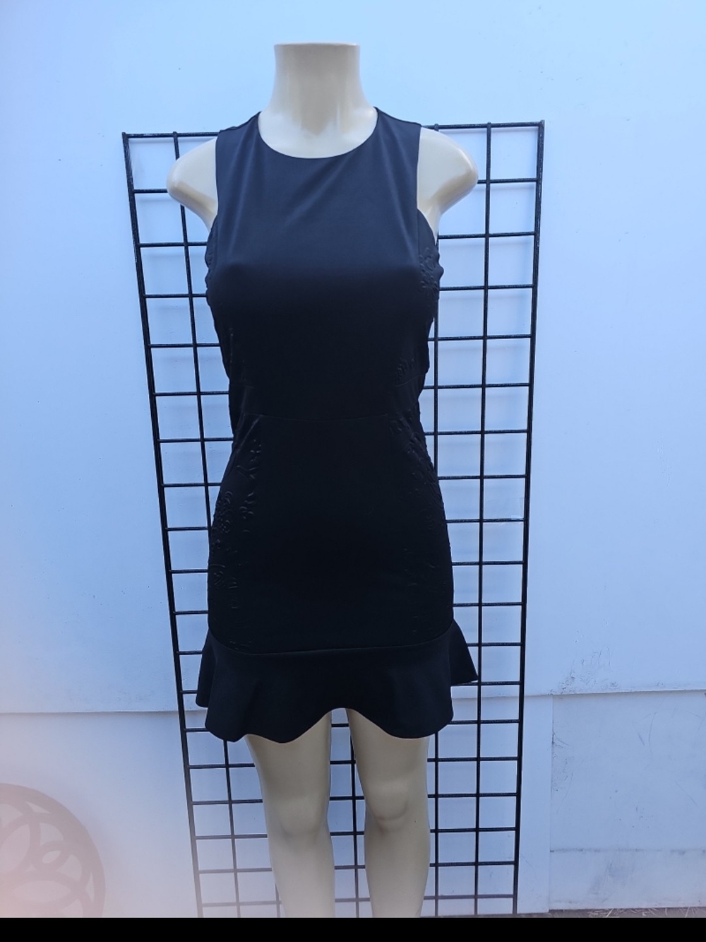 DO+BE Black Sleeveless Ruffle-Hem Mini Dress